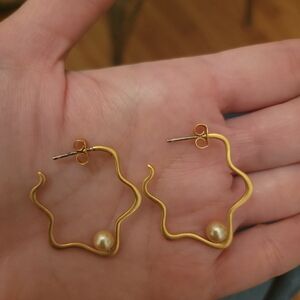 MADEWELL Pearl Catcher Hoop Earrings Sterling Silver Post